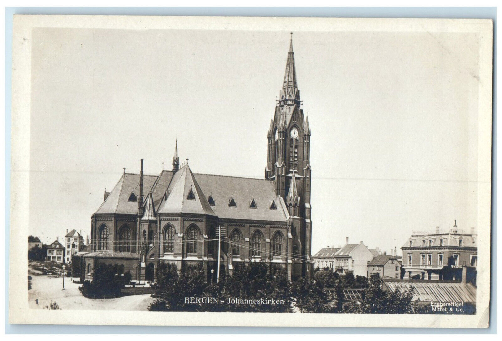 c1920's St John's Church Bergen Norway Unposted Antique RPPC Photo Postcard