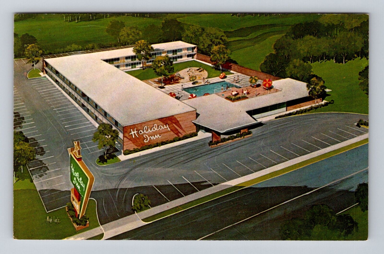 Vandalia IL-Illinois, Holiday Inn, Advertising, Antique Vintage Postcard