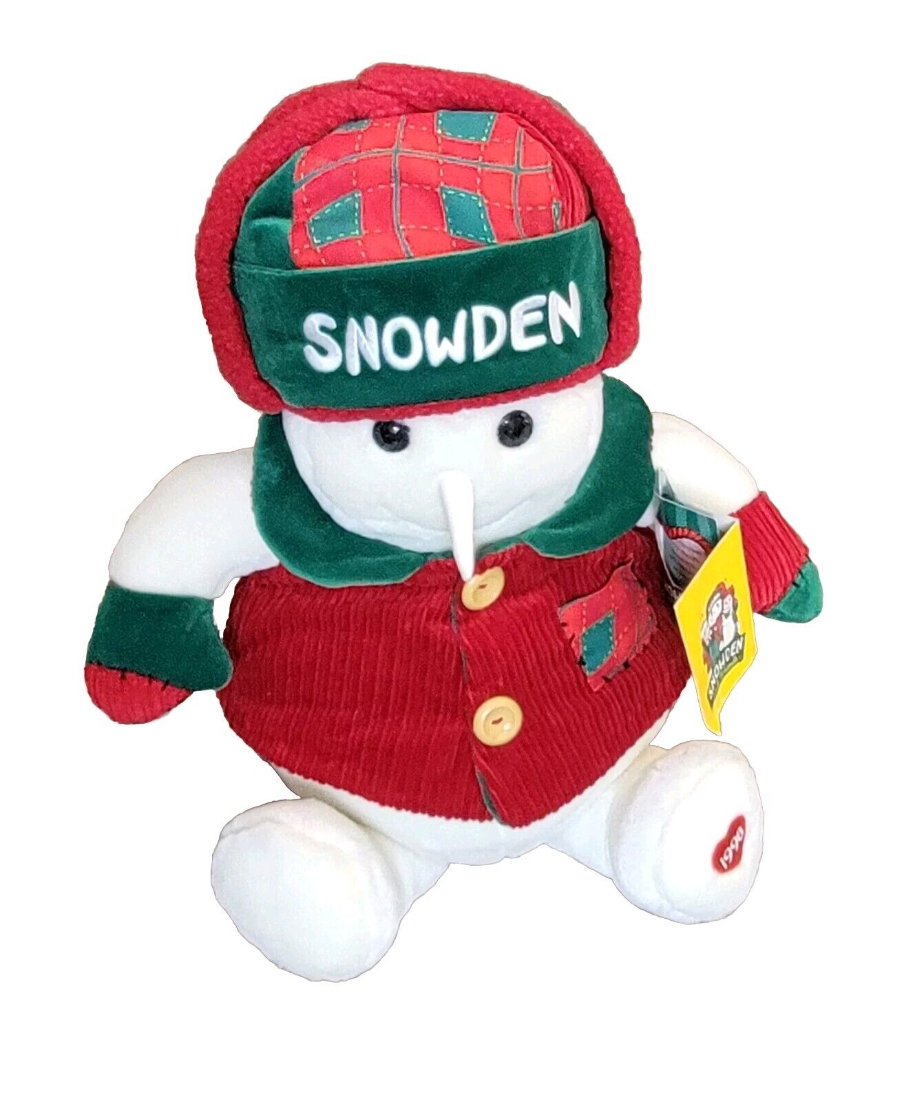 Vintage 1998 Commonwealth Snowden Christmas Snowman Plush Styffed Animal 24