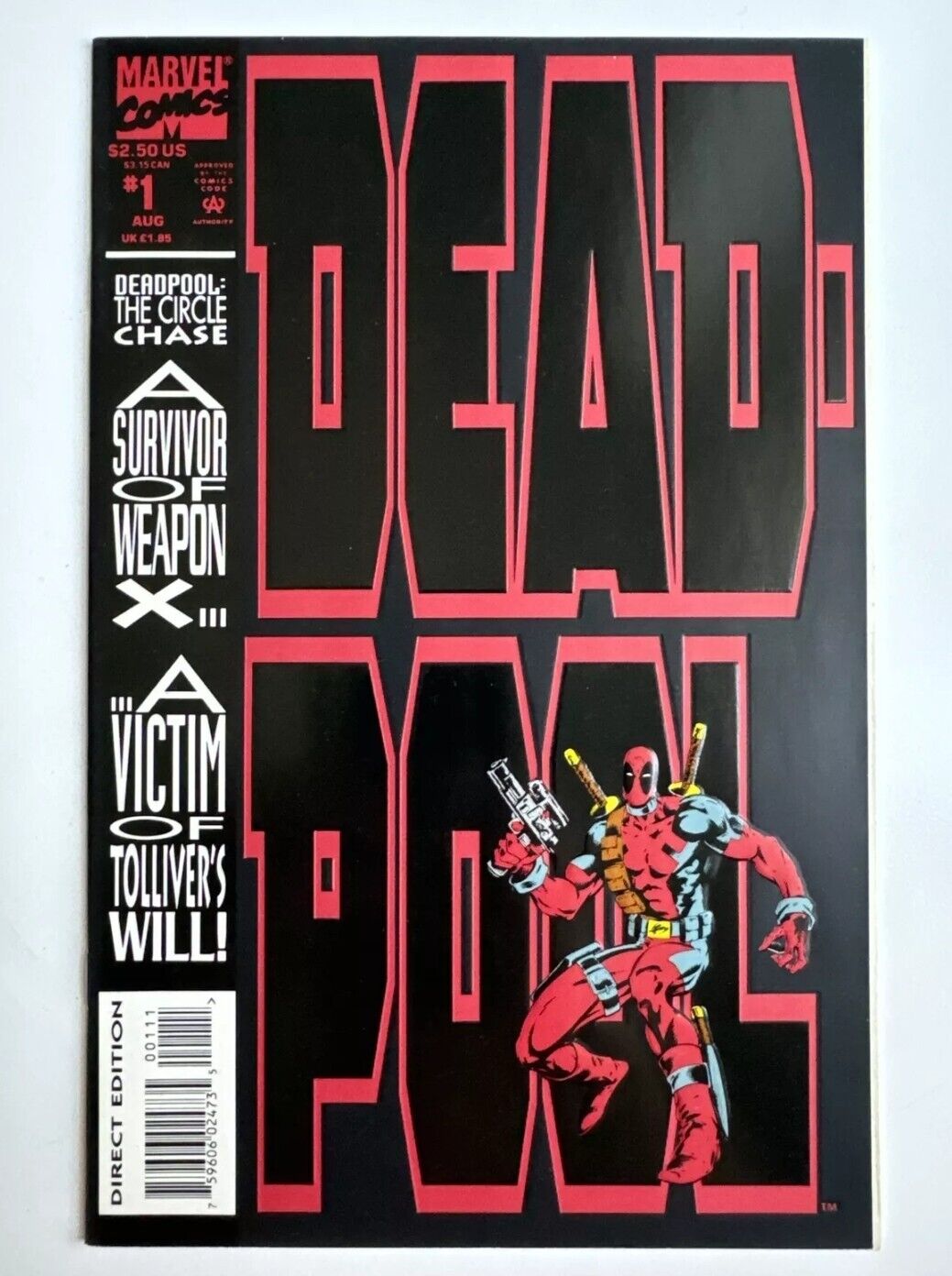 Deadpool: The Circle Chase #1 • 1st solo Deadpool series • Marvel 1993 VF/NM 🔑