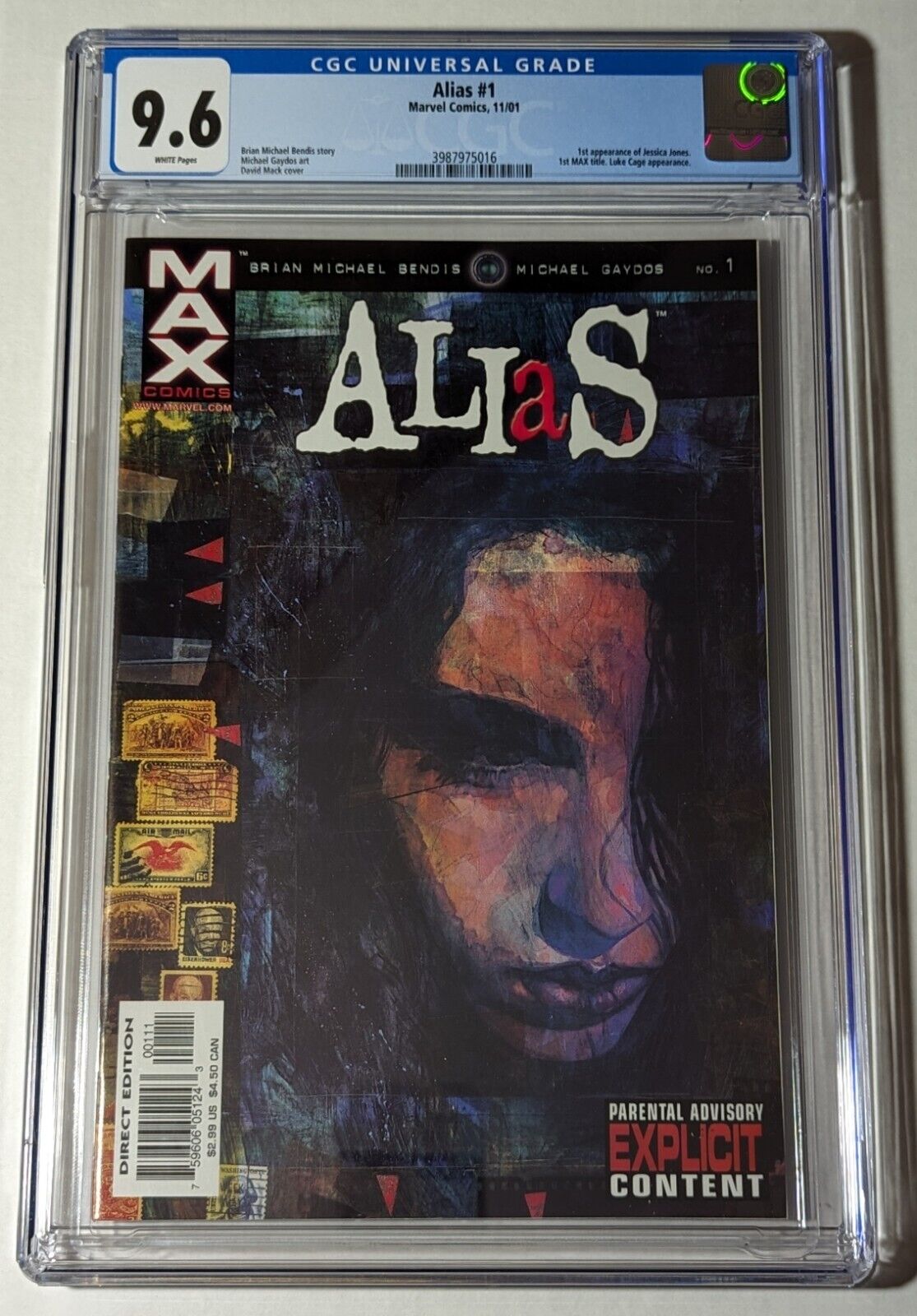 Alias #1 CGC 9.6 White Pages 1st Appearance Jessica Jones First Max title MCU