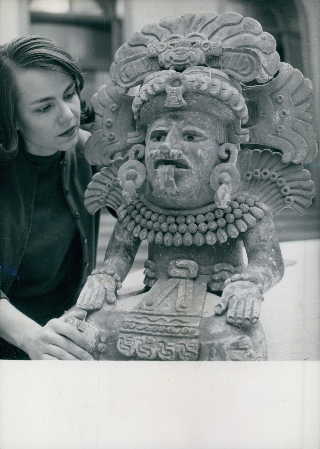 Mortuary vase and pre-Columbian art exhibited in Paris, 1959, vintage silver print vi