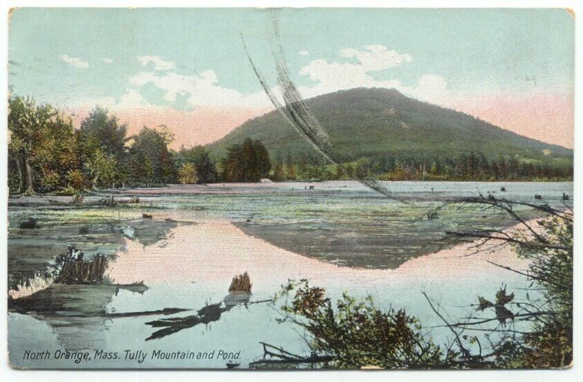 North Orange MA Tully Mountain and Pond c1910 Postcard Massachusetts