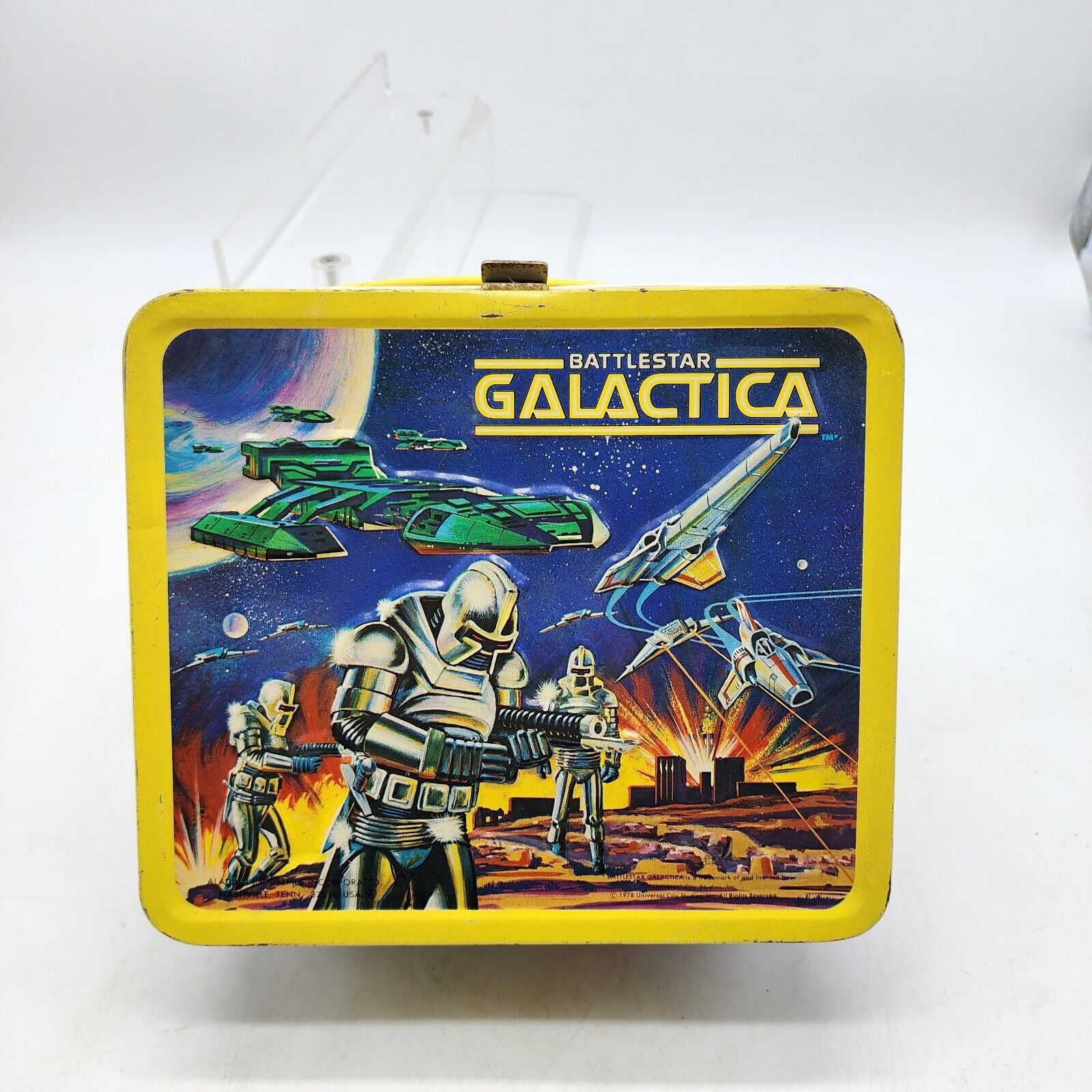 Vintage 1978 Aladdin Battlestar Galactica Metal Lunchbox with Original Thermos