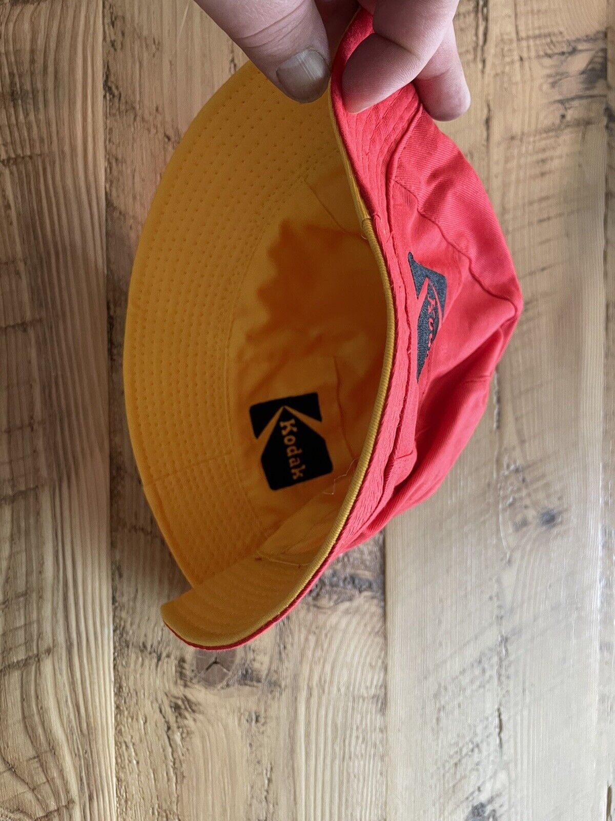 Vintage Kodak Company Reversible Bucket Hat with logo Yellow/Red NEW Awesome