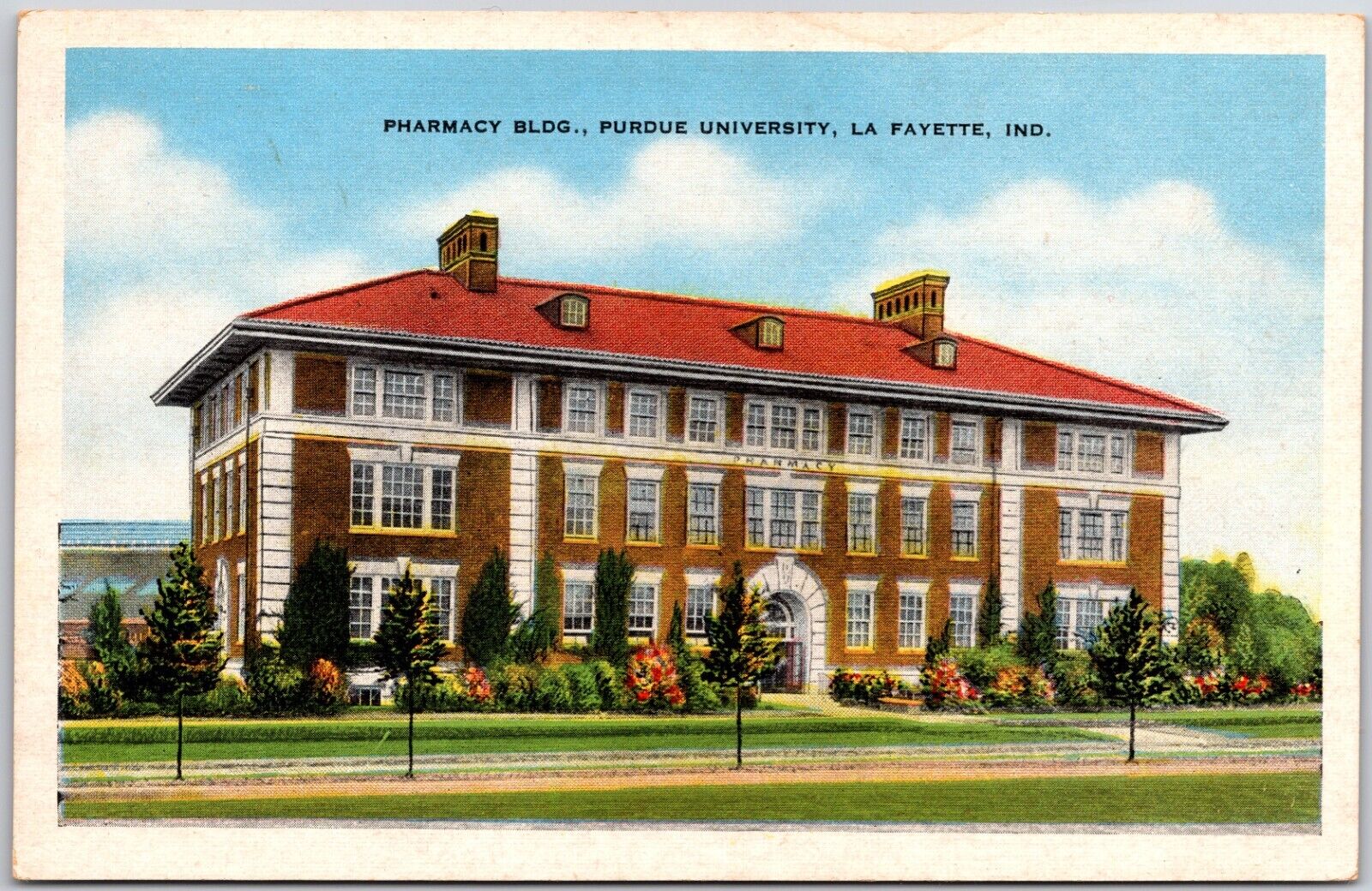 Purdue University Lafayette Indiana Pharmacy Linen Postcard 