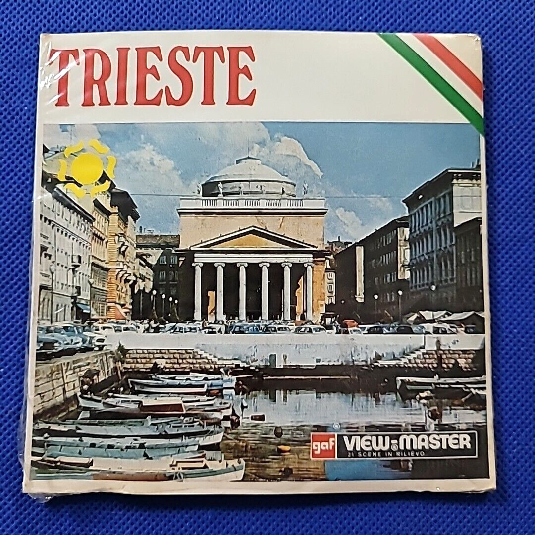 Scarce SEALED Gaf C064 Trieste Italy view-master 3 Reels FOLDER STYLE Packet