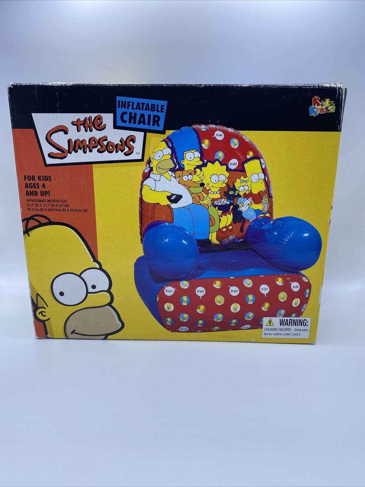 2004 Vintage The Simpsons  Inflatable Chair Floatie Floatin Pool Tube Seat-RARE