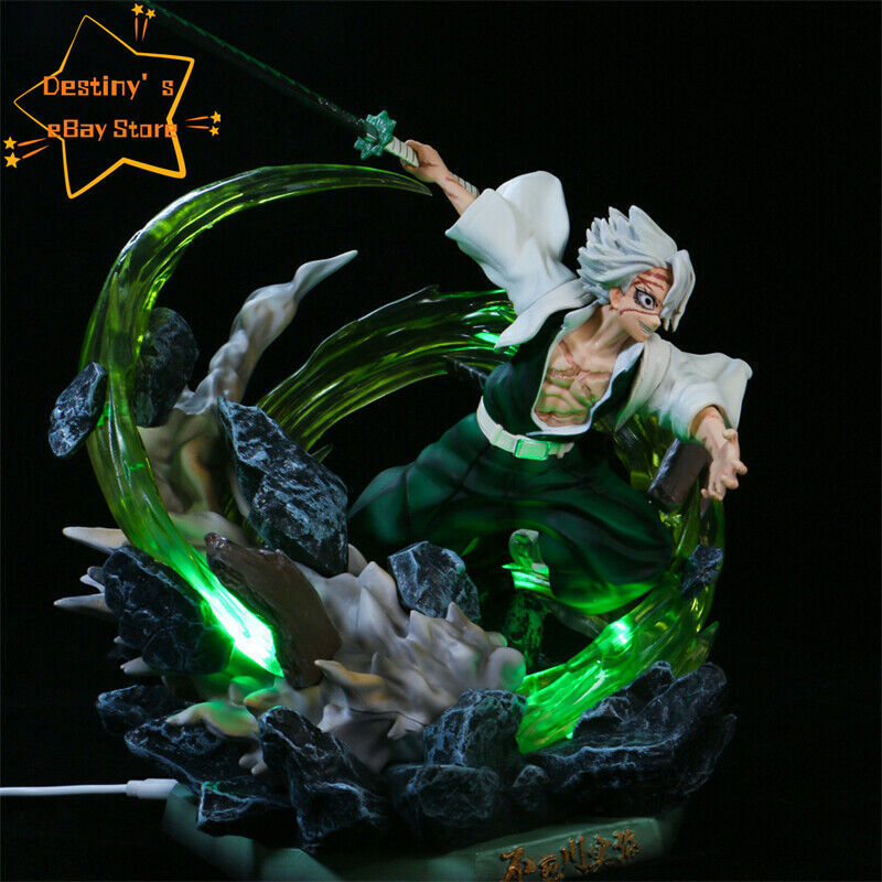 LED Light 30cm Demon Slayer Shinazugawa Sanemi PVC Figure Model Statue Toy Gift
