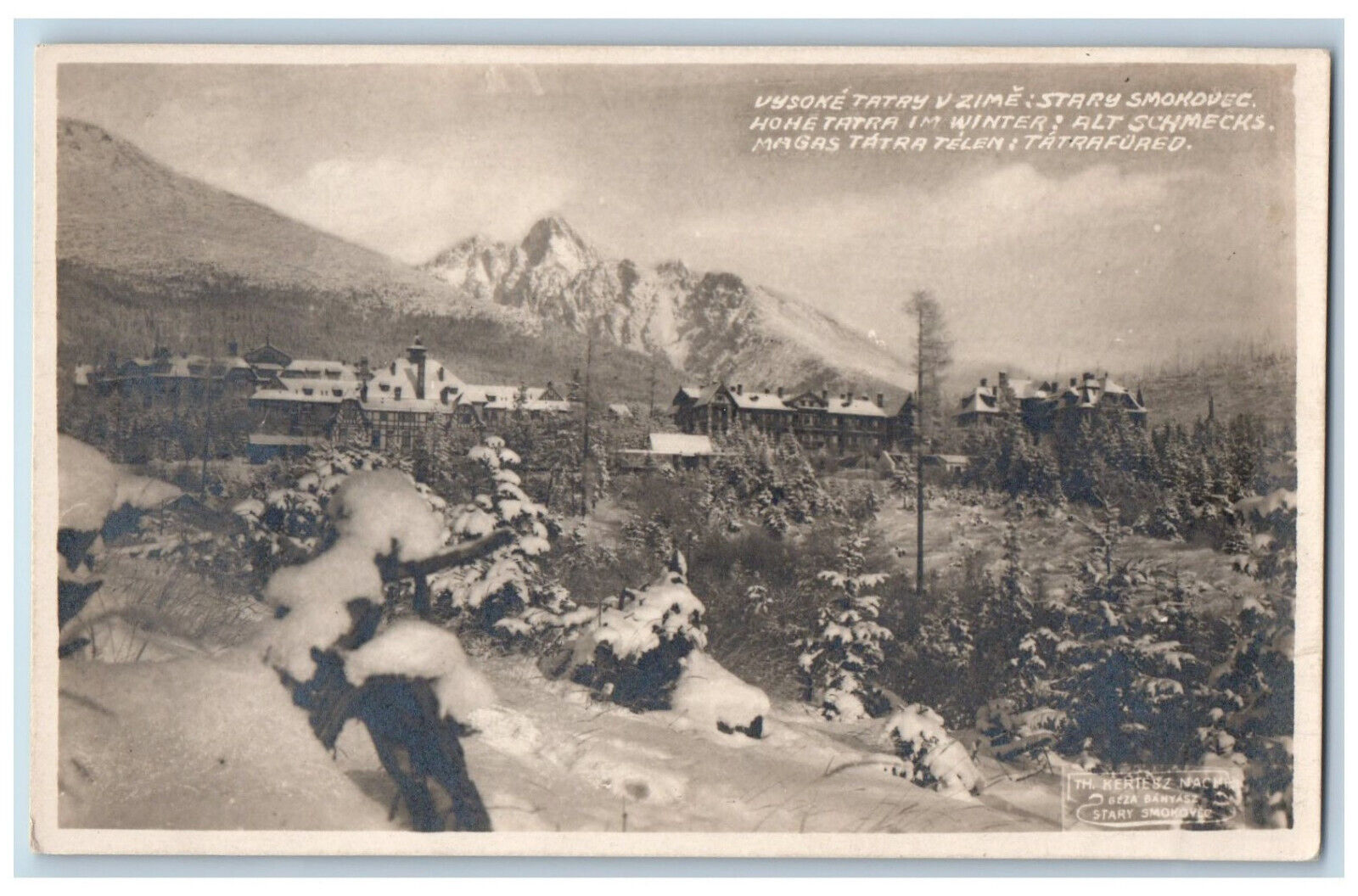 Stary Smokovec Slovakia Postcard High Tatras In Winter c1920's RPPC Photo