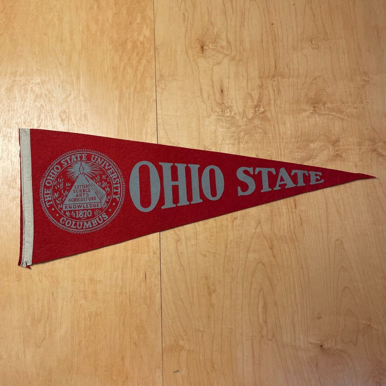 Vintage 1950s Ohio State University 12x28 Felt Pennant Flag