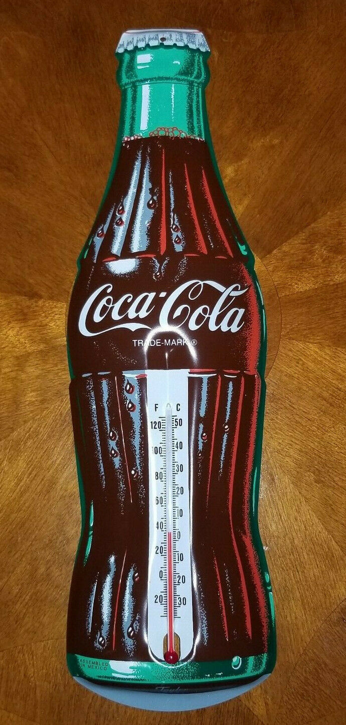 VINTAGE  Coca Cola  Bottle Embossed Taylor  Gas Station Thermometer Sign 