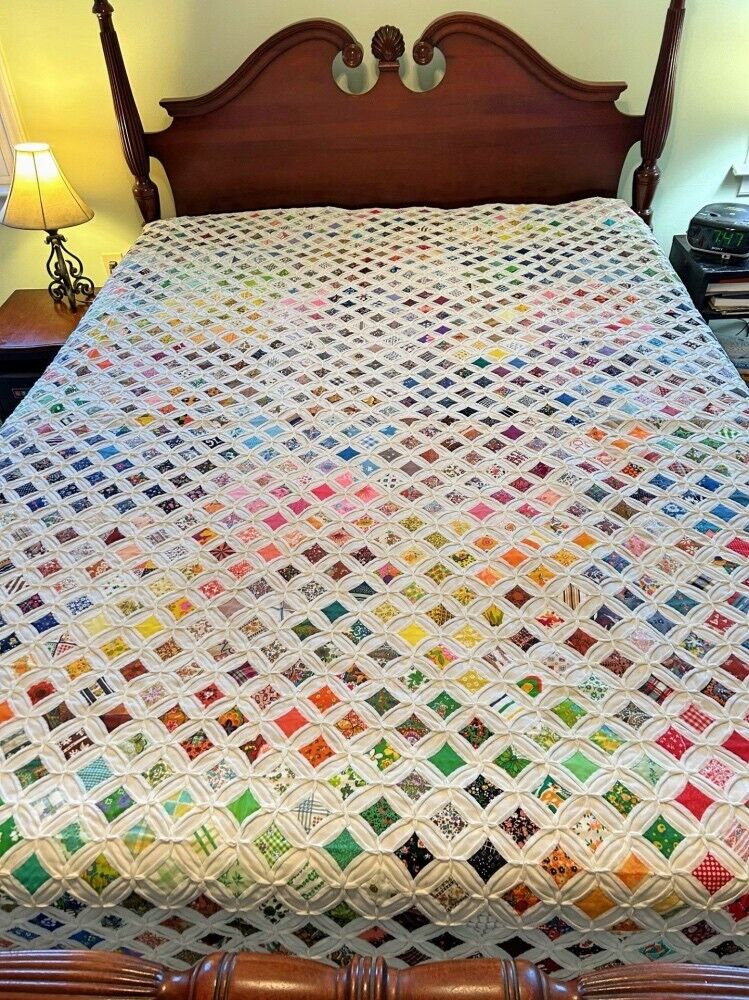 Vintage Handmade Heirloom Quilt ~ Queen Size ~ Museum Quality ~ Please read
