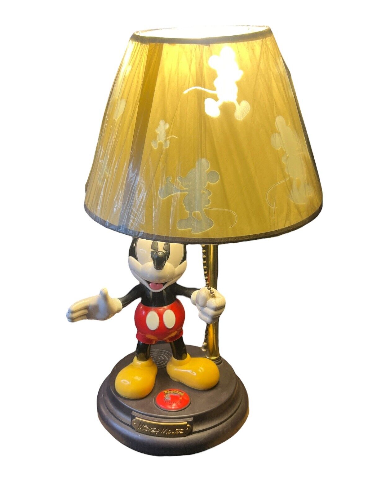 Vintage Mickey Mouse Talking Table Lamp Collectible Disney Animated Tested Works