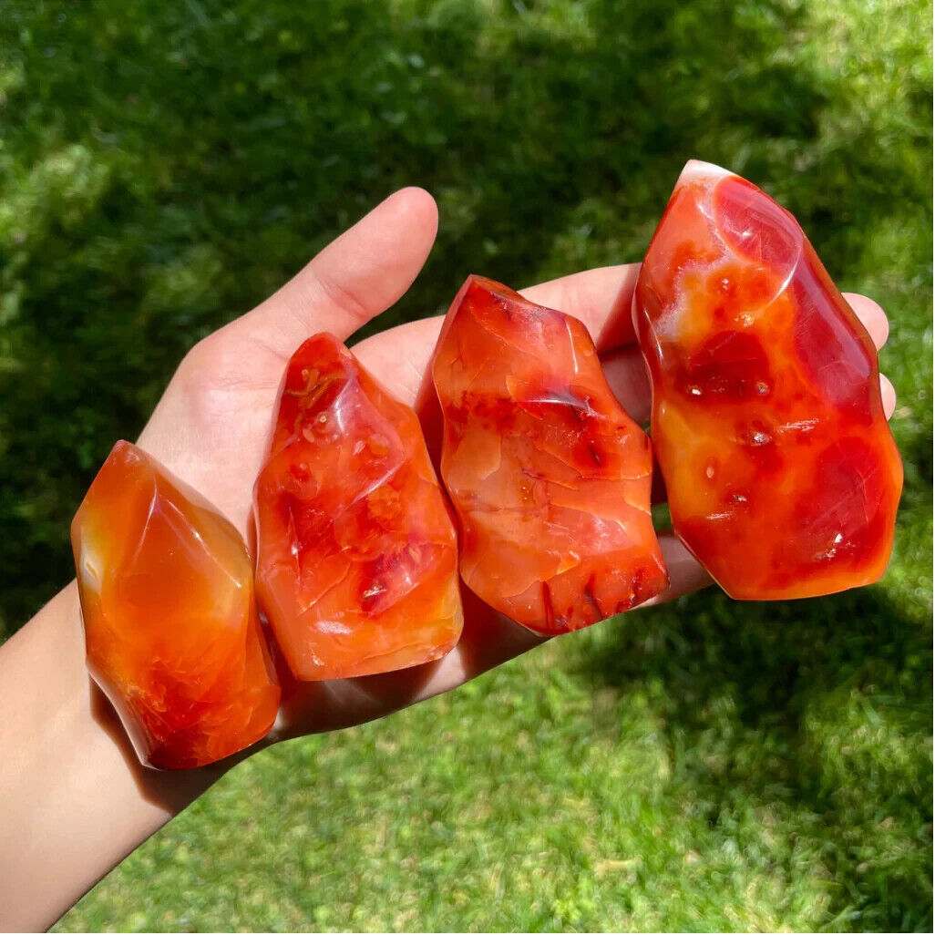 Natural Carnelian Flame Rock Crystal Tower Red Agate Flame Tower Home Decoration