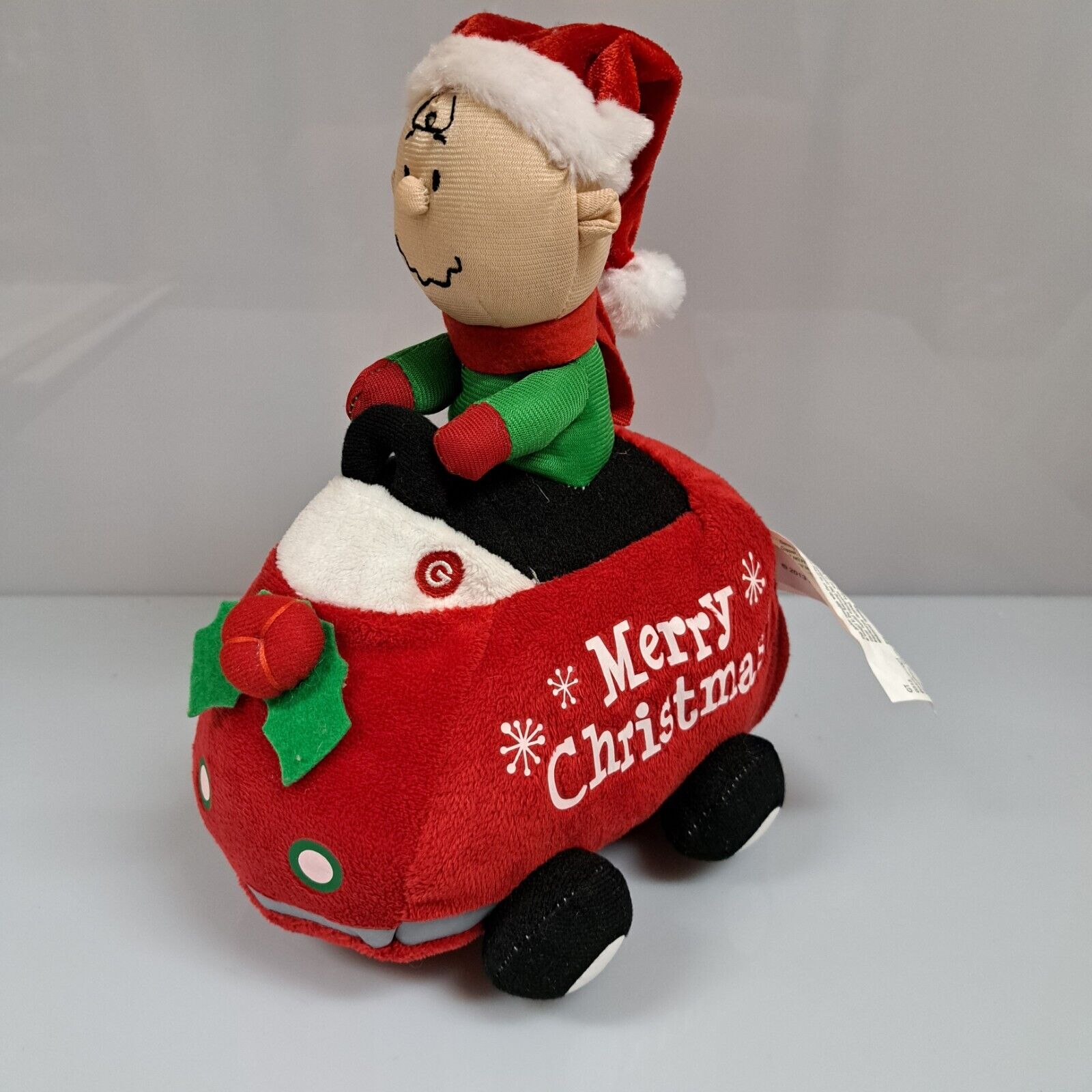 Peanuts Charlie Brown Plush 3D Speedster Wobbler Christmas Car Gemmy 2013 Works
