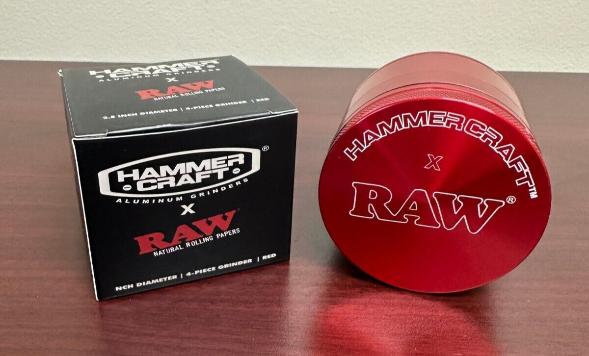 RAW X Hammer Craft Aluminum 4pc RED Grinder 2.5\