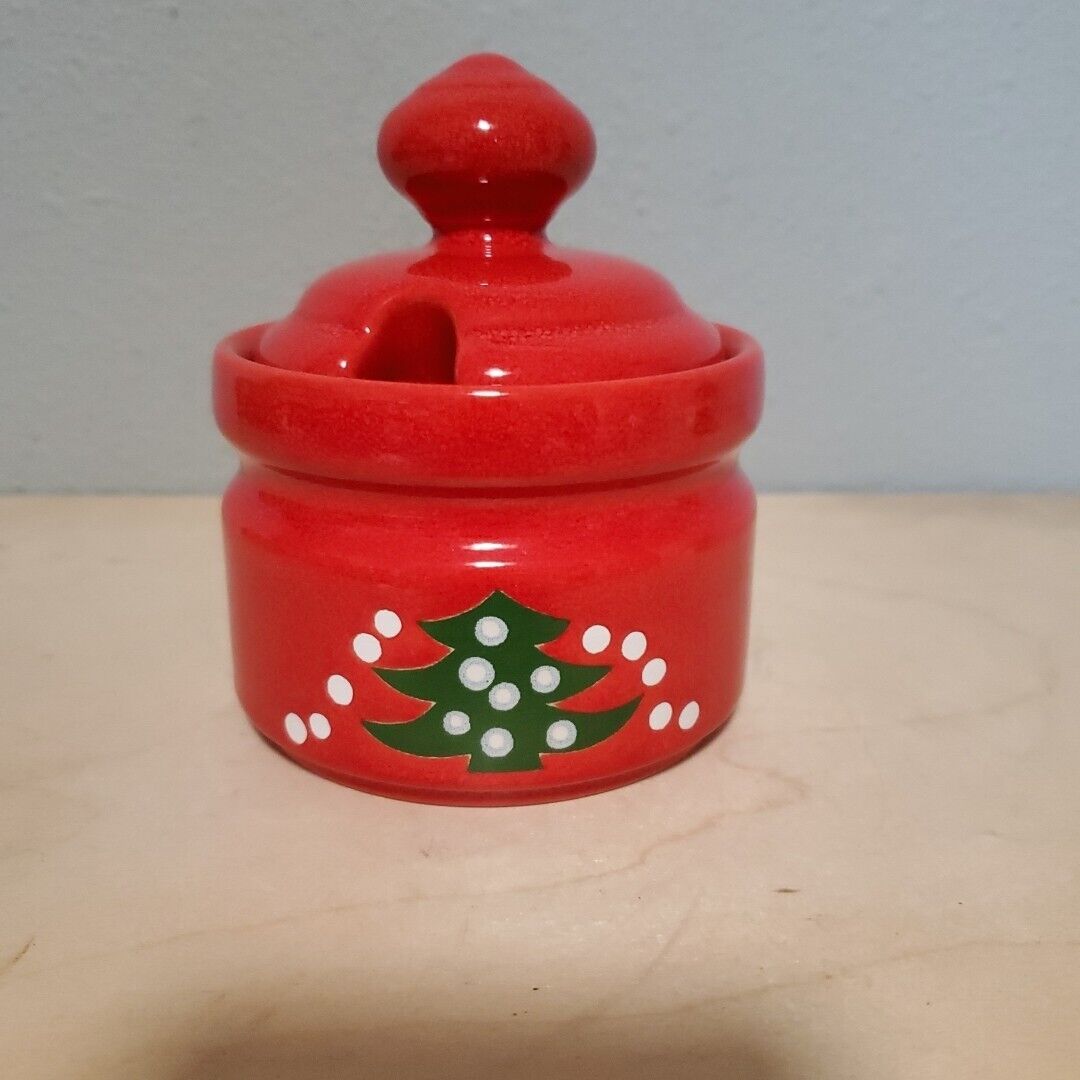 Vintage WAECHTERSBACH GERMANY Christmas Tree Sugar Bowl & Lid Jam Jar And Lid