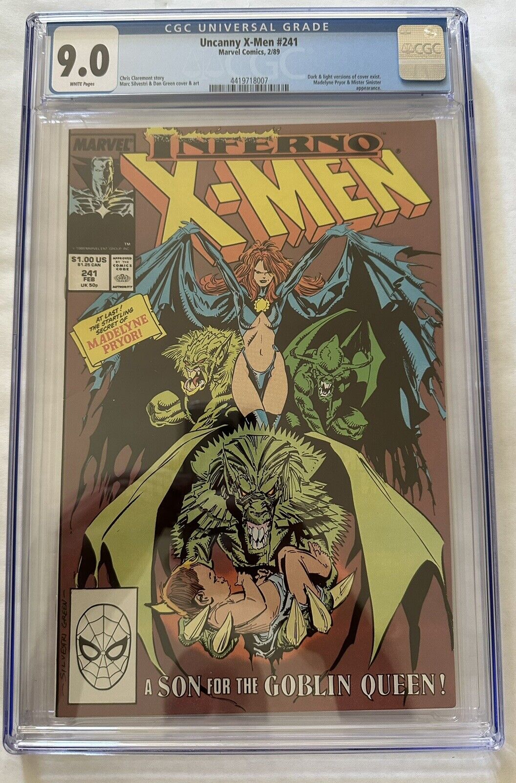Uncanny X-Men #241 Graded CGC 9.0 (1989 Marvel Comics)