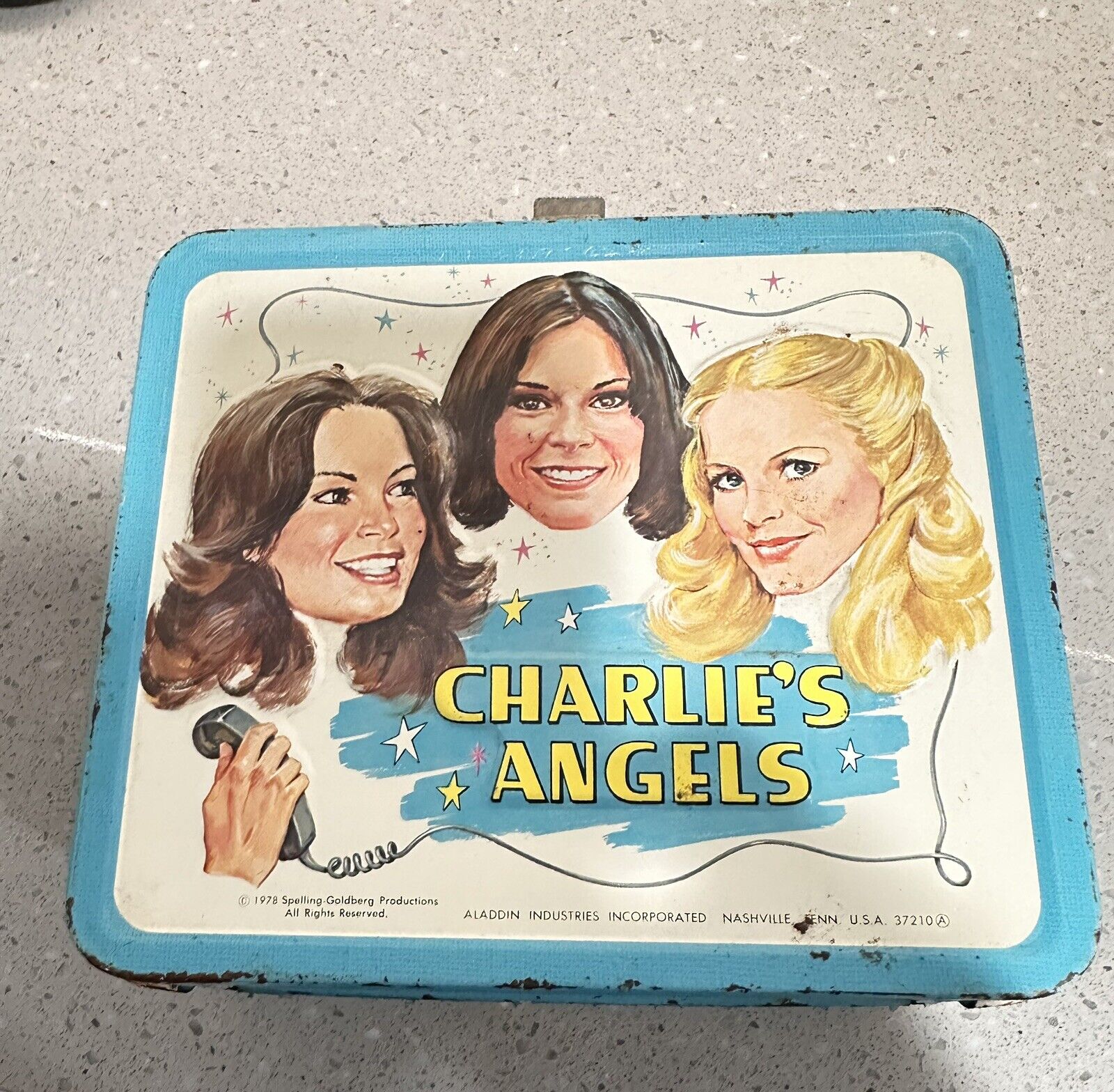 1978 Aladdin Charlie's Angels Vintage Metal Lunchbox with Thermos. Pre-owned 