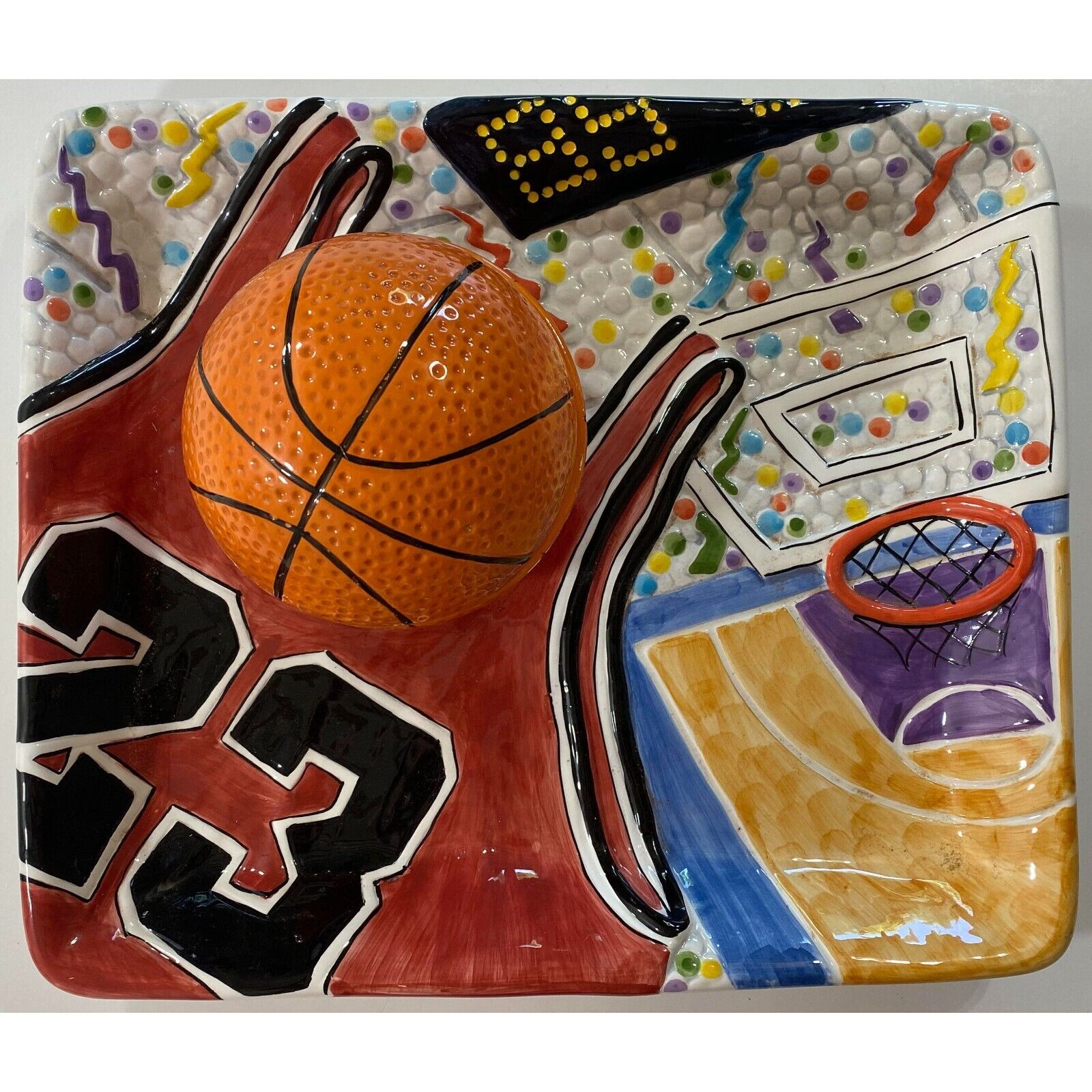 #23 MIchael Jordan Chicago Bulls NBA Basketball Ceramic Rectangle Chip Dip Tray