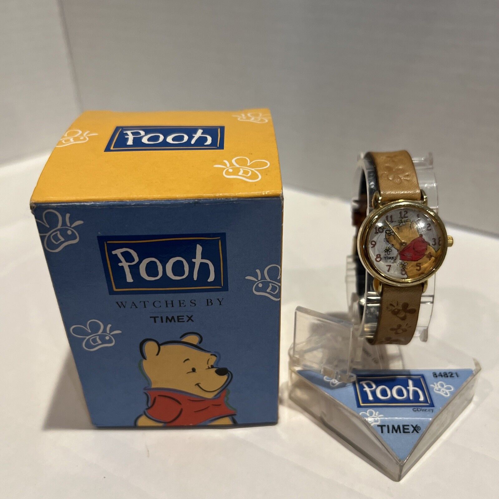 Vintage Timex Winnie the Pooh wrist watch With Leather Band #84821
