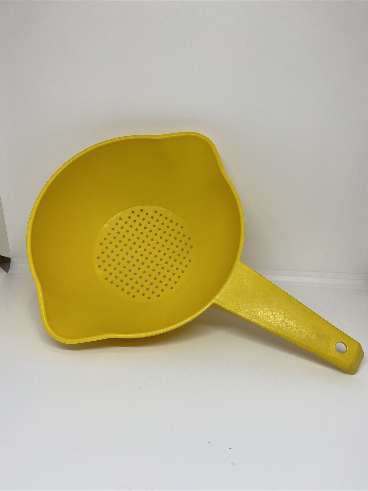 Vintage Tupperware Small Bright Yellow Colander Strainer 1 quart 1200 CLEAN