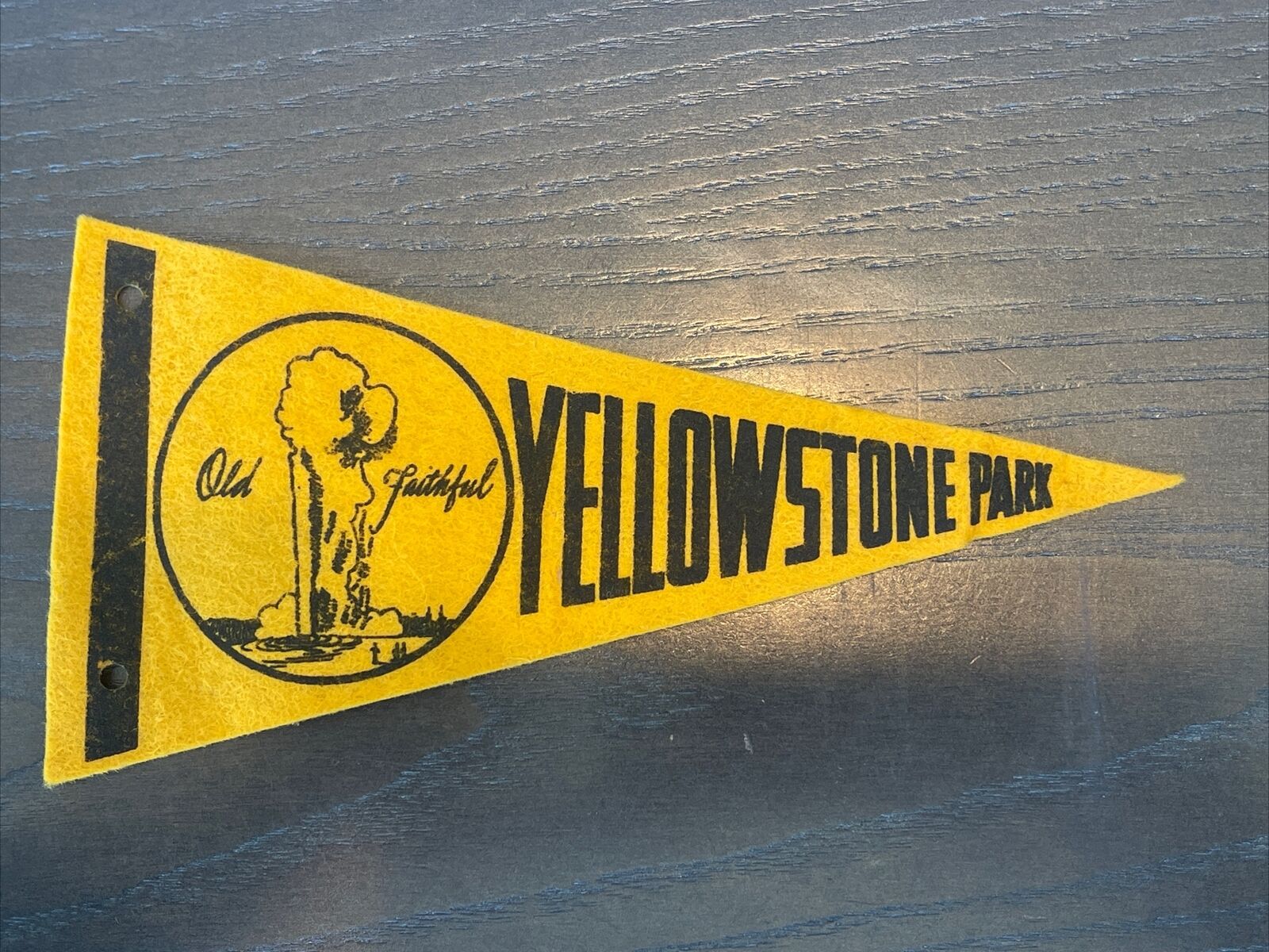 Original vintage 1930s or 40s era old faithful Yellowstone park felt pennant