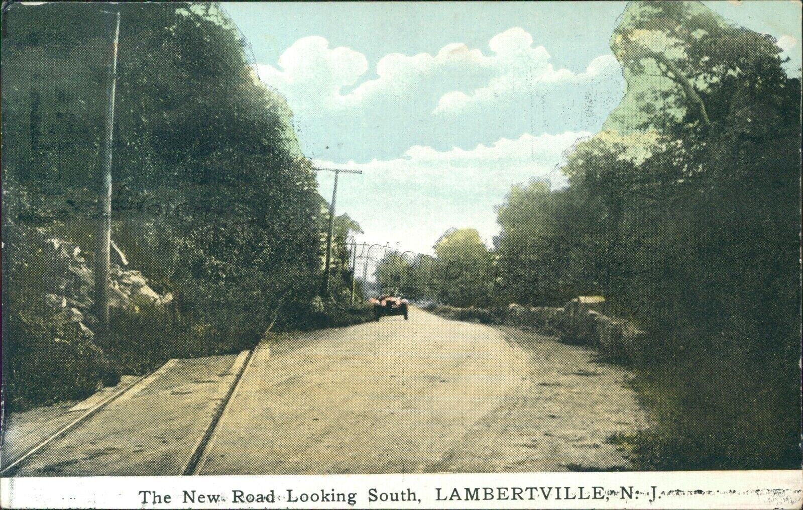 Lambertville, NJ - New road - Vintage Hunterdon County, New Jersey Postcard