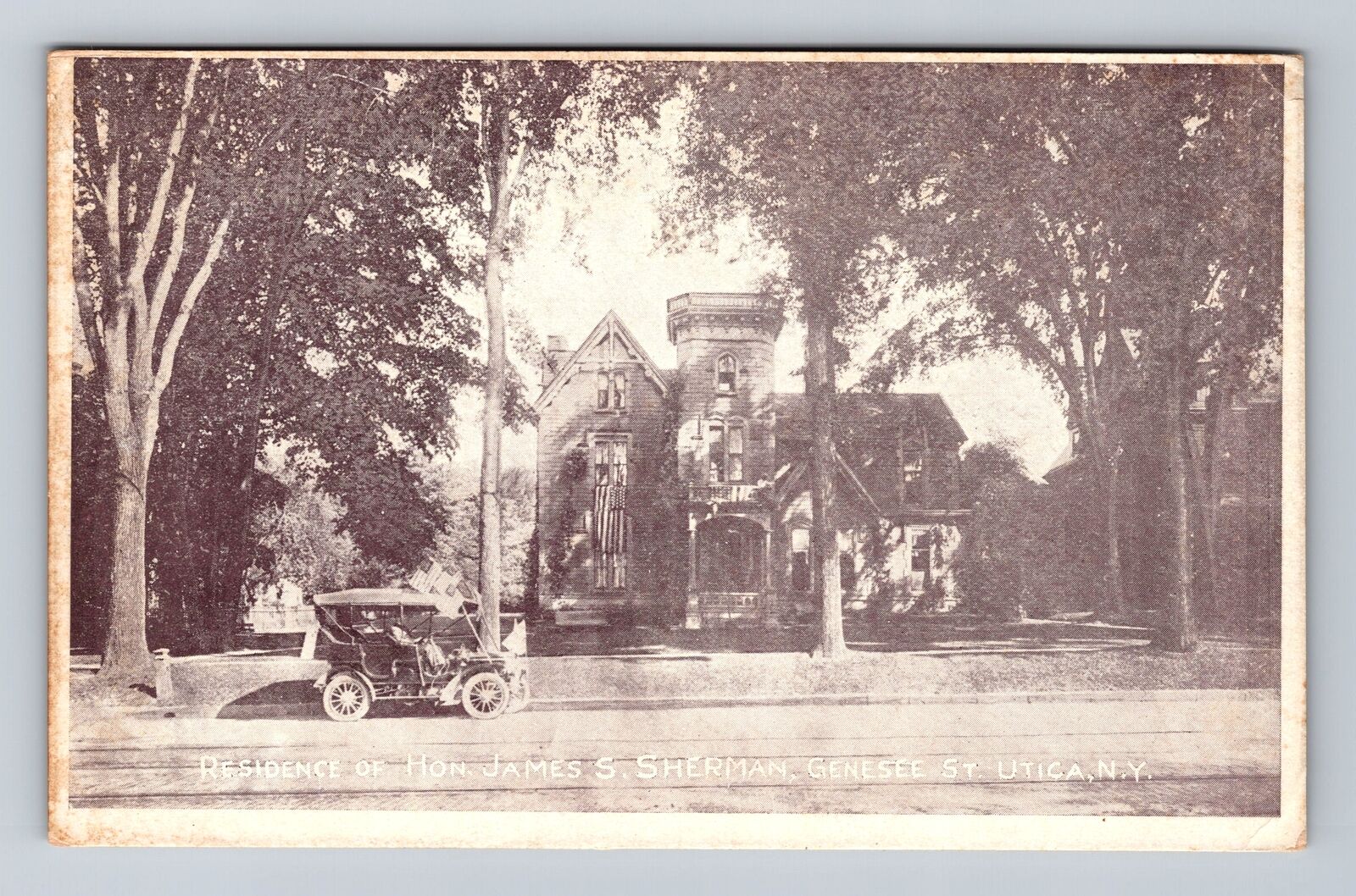 Utica NY-New York, Residence of Hon. James S Sherman Genesee St Vintage Postcard