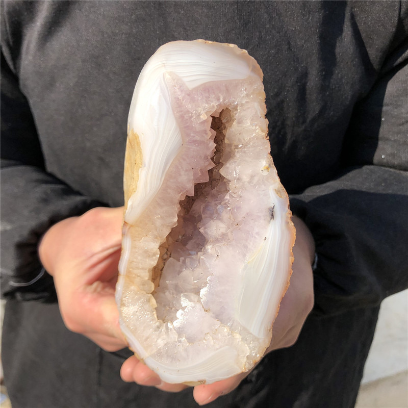 2.5 LB Natural Amethyst Agate Geode Quartz Crystal Cluster Point Healing