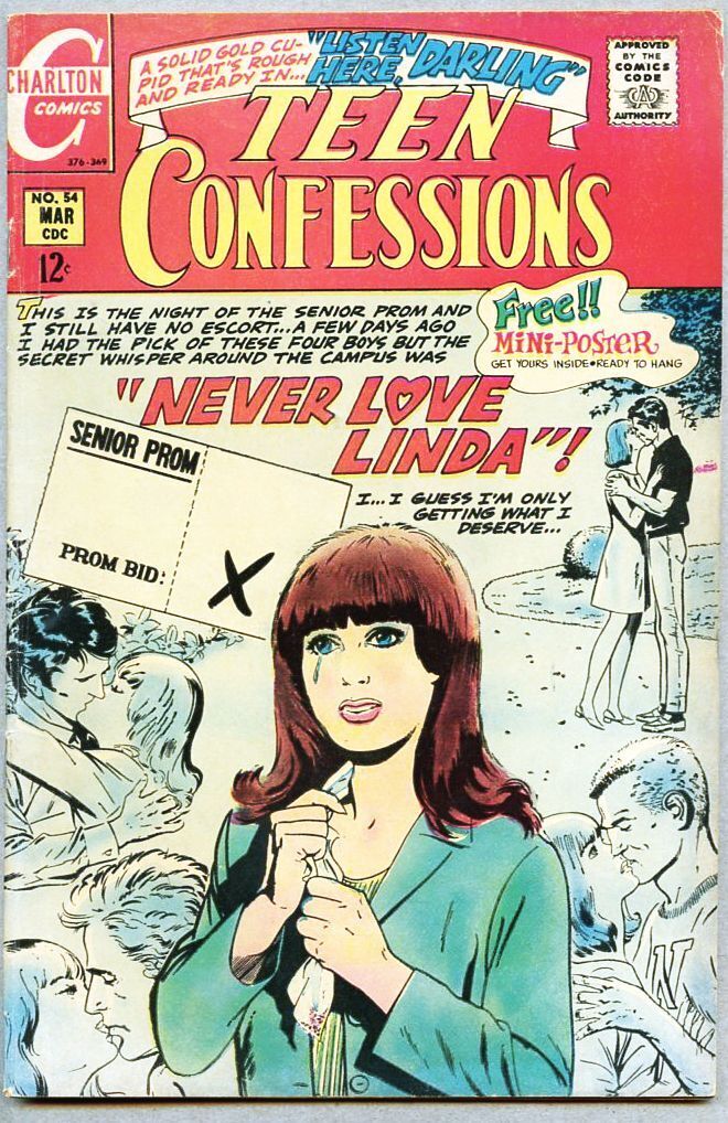 Teen Confessions #54-1969 vg+ 4.5 Teenage Charlton Romance Make BO