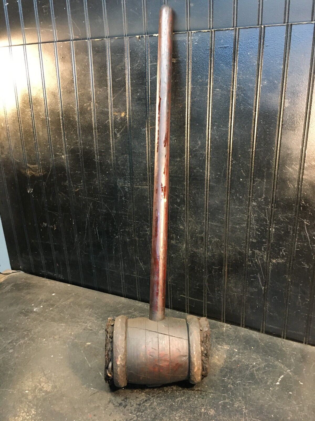Vintage Wood Carnival Strong Man Game Hammer Circus Tent Spike Hammer 31in