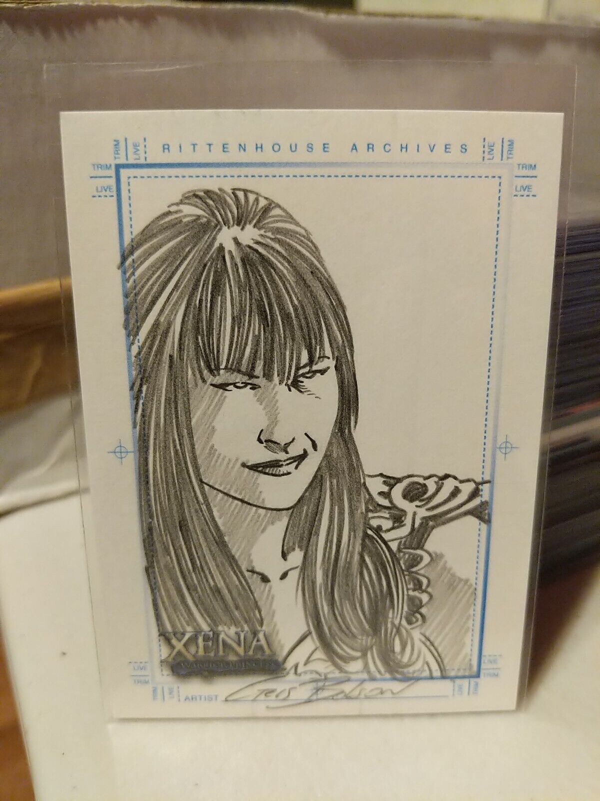 2004 Xena Art & Images Sketch Card by Cris Bolson of Xena NM 