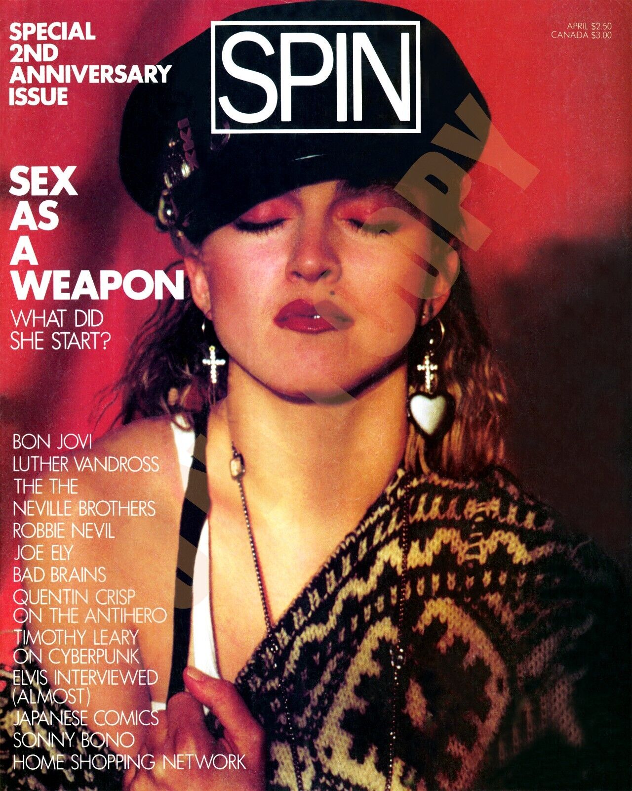 Madonna Spin Magazine Cover 1987 8x10 Photo  ✔AUCTION IS FOR PHOTO NOT MAG ✔