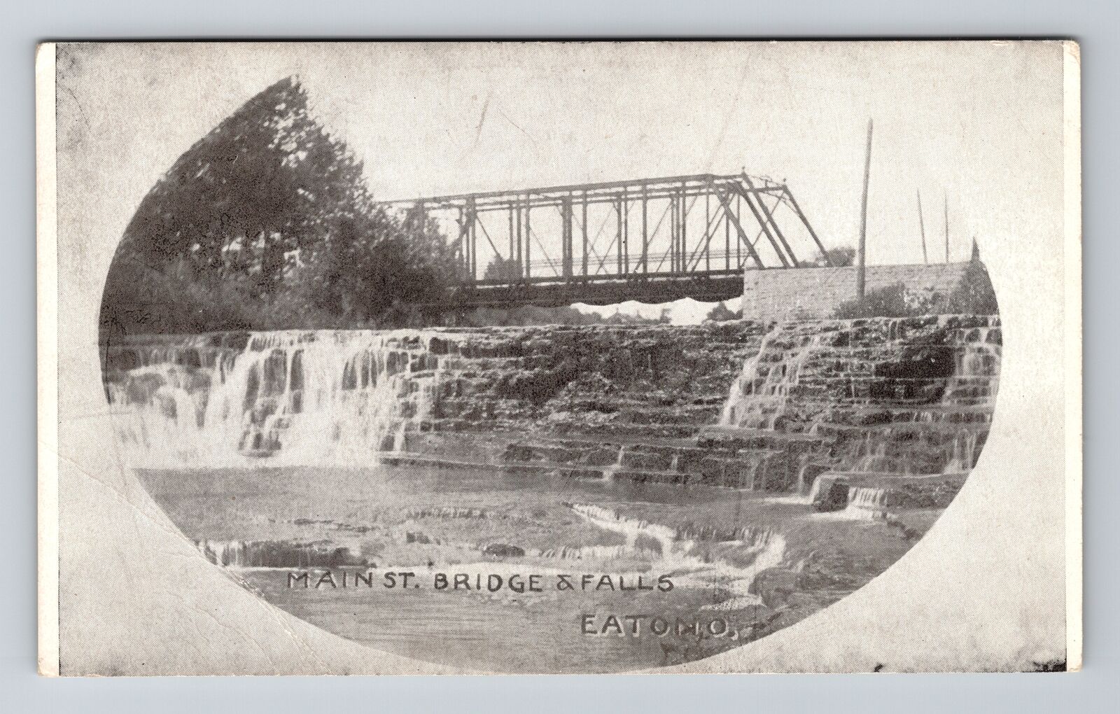 Eaton, OH-Ohio, Main Street Bridge & Falls, c1910, Vintage Postcard