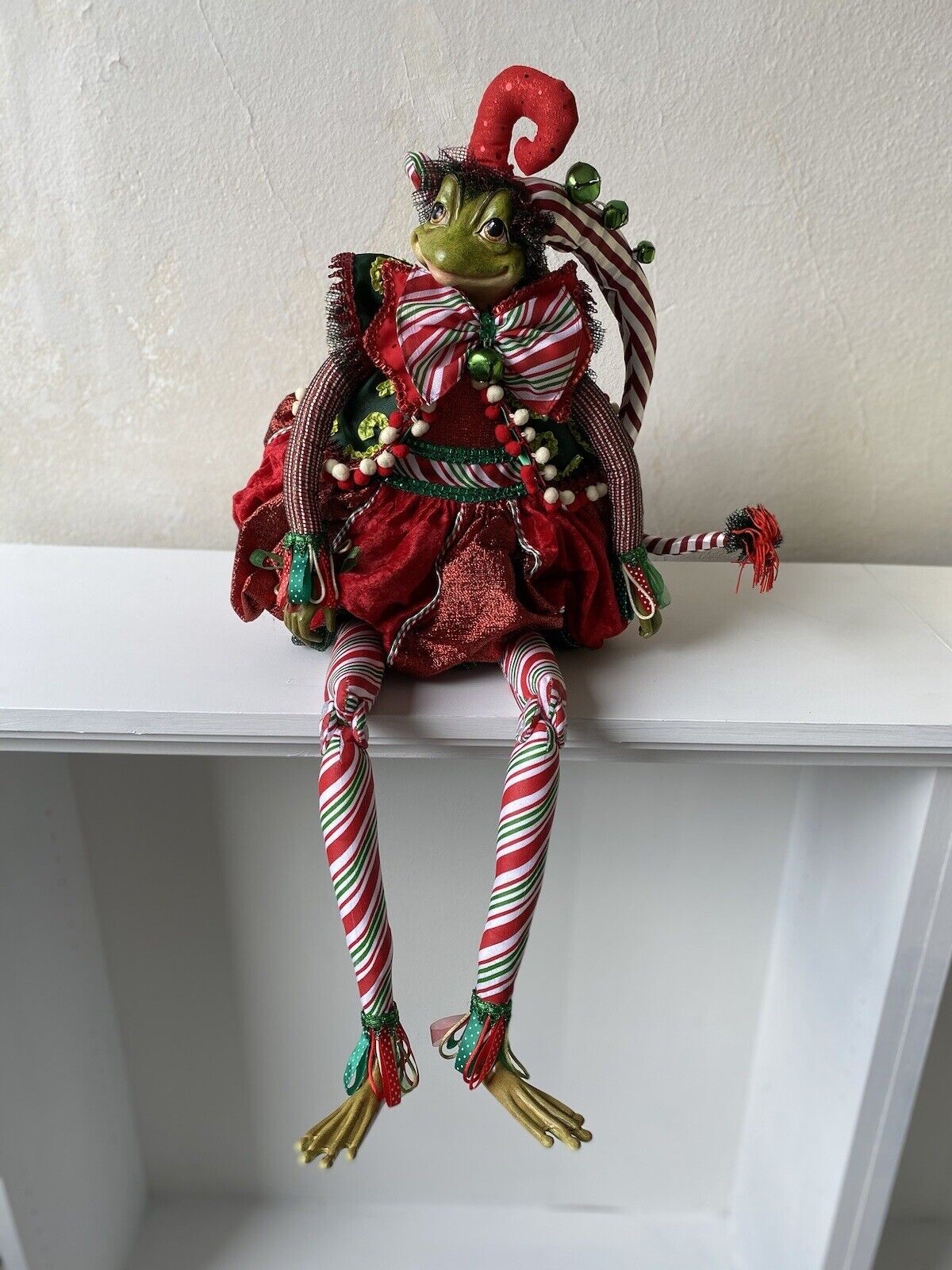 Katherine’s Collection Holiday Jester Frog By Wayne Kleski 32.5”H x 14”