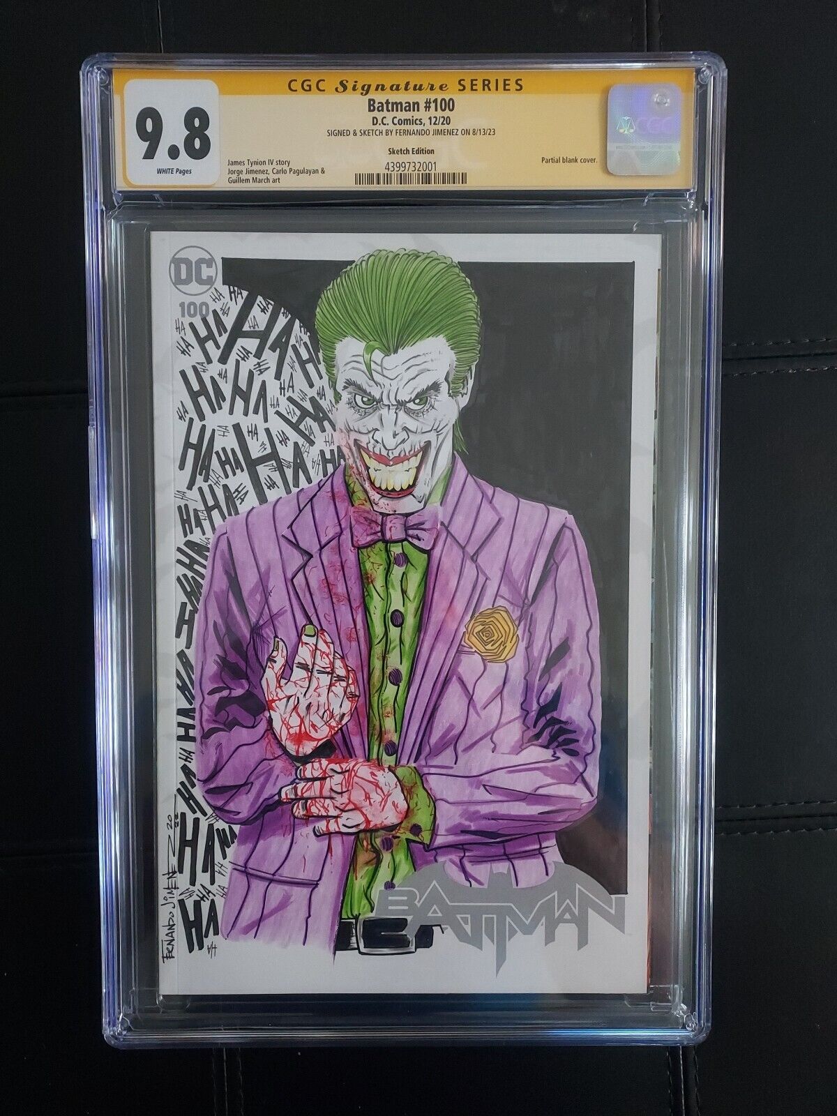 DC BATMAN #100 CGC 9.8 SS 🔑 Joker ORIGINAL ART SKETCH, LOW POP COUNT