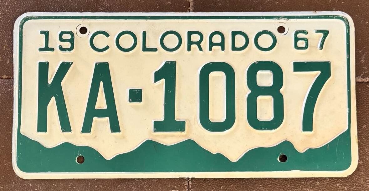 Colorado 1967 EL PASO COUNTY License Plate # KA-1087