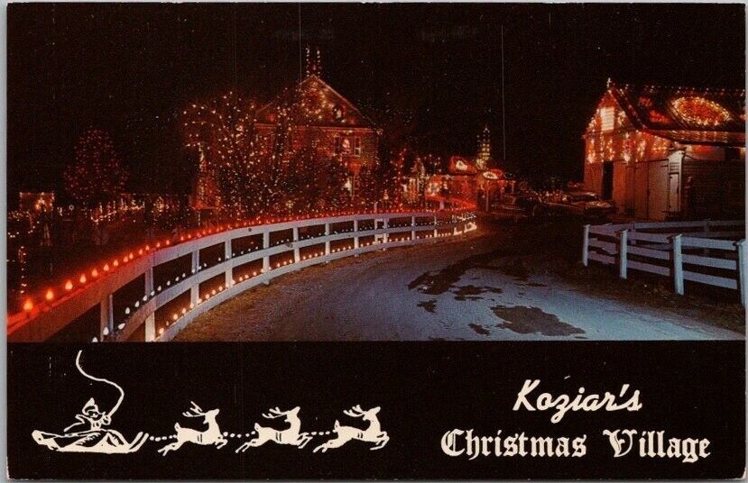 BERNVILLE Pennsylvania Advertising Postcard KOZIAR'S CHRISTMAS VILLAGE Christmas