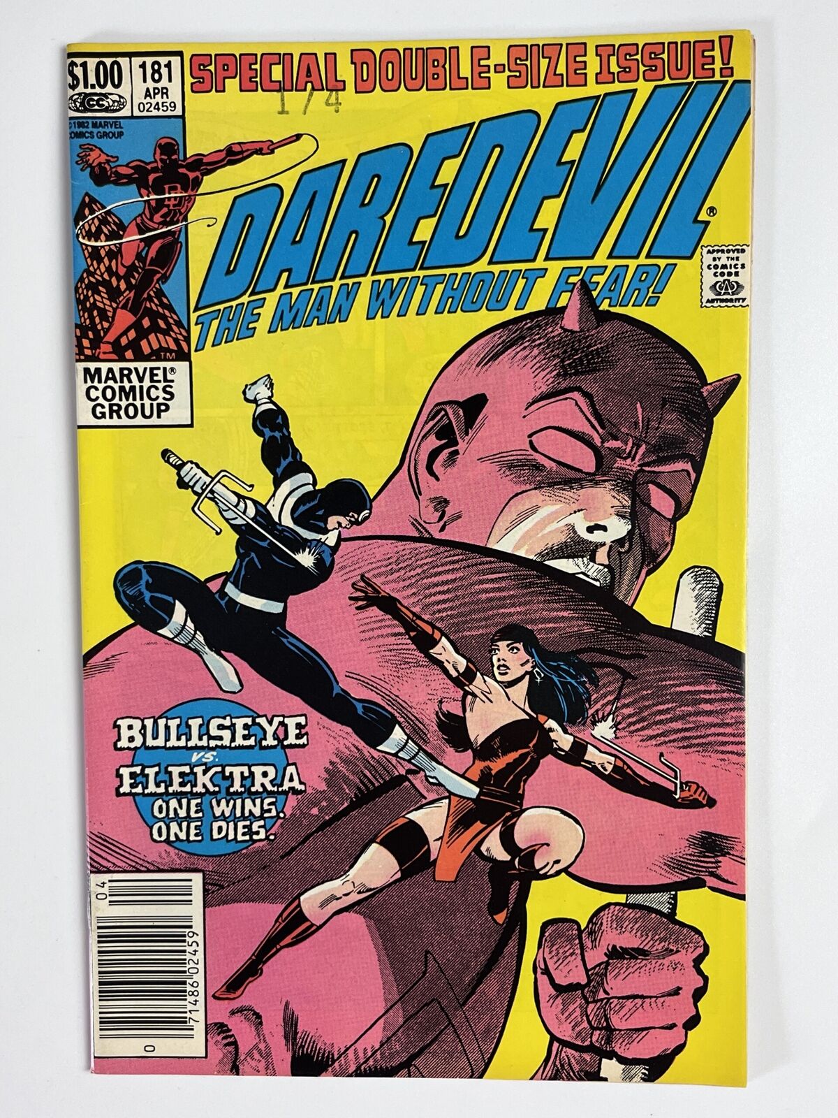 Daredevil #181 (1982) Death of Elektra in 9.0 Very Fine/Near Mint