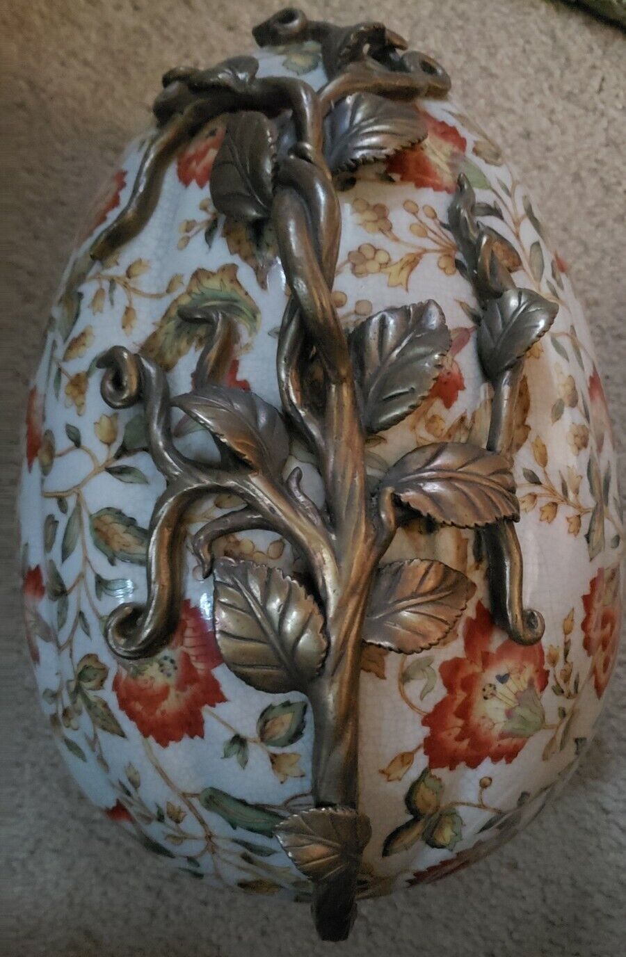Fabulous Vintage CASTILIAN Decorative Bowl Centerpiece Egg Shape Brass LARGE