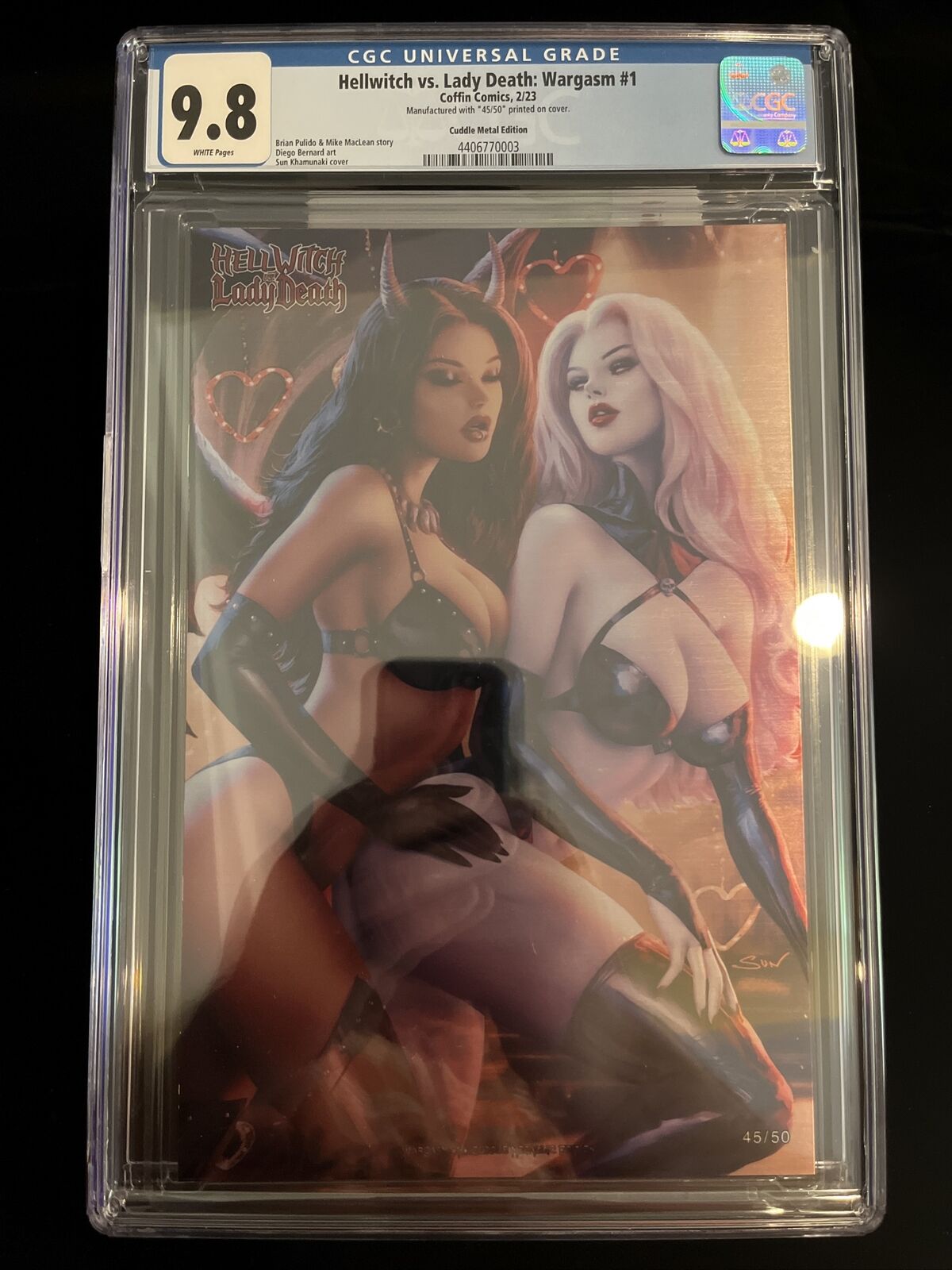 Hellwitch Vs Lady Death #1 - Cuddle METAL Edition Limited To 50 (45/50) CGC 9.8