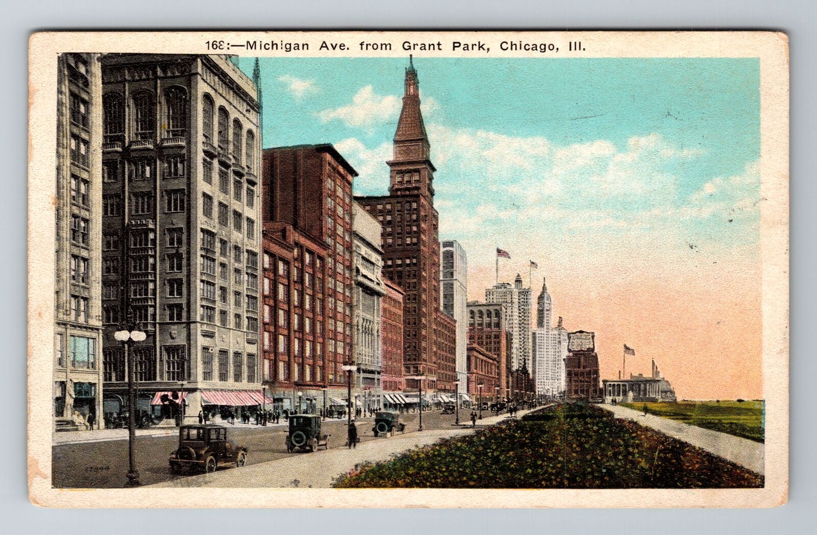 Chicago Il-Illinois, Michigan Avenue, c1924 Antique Vintage Souvenir Postcard