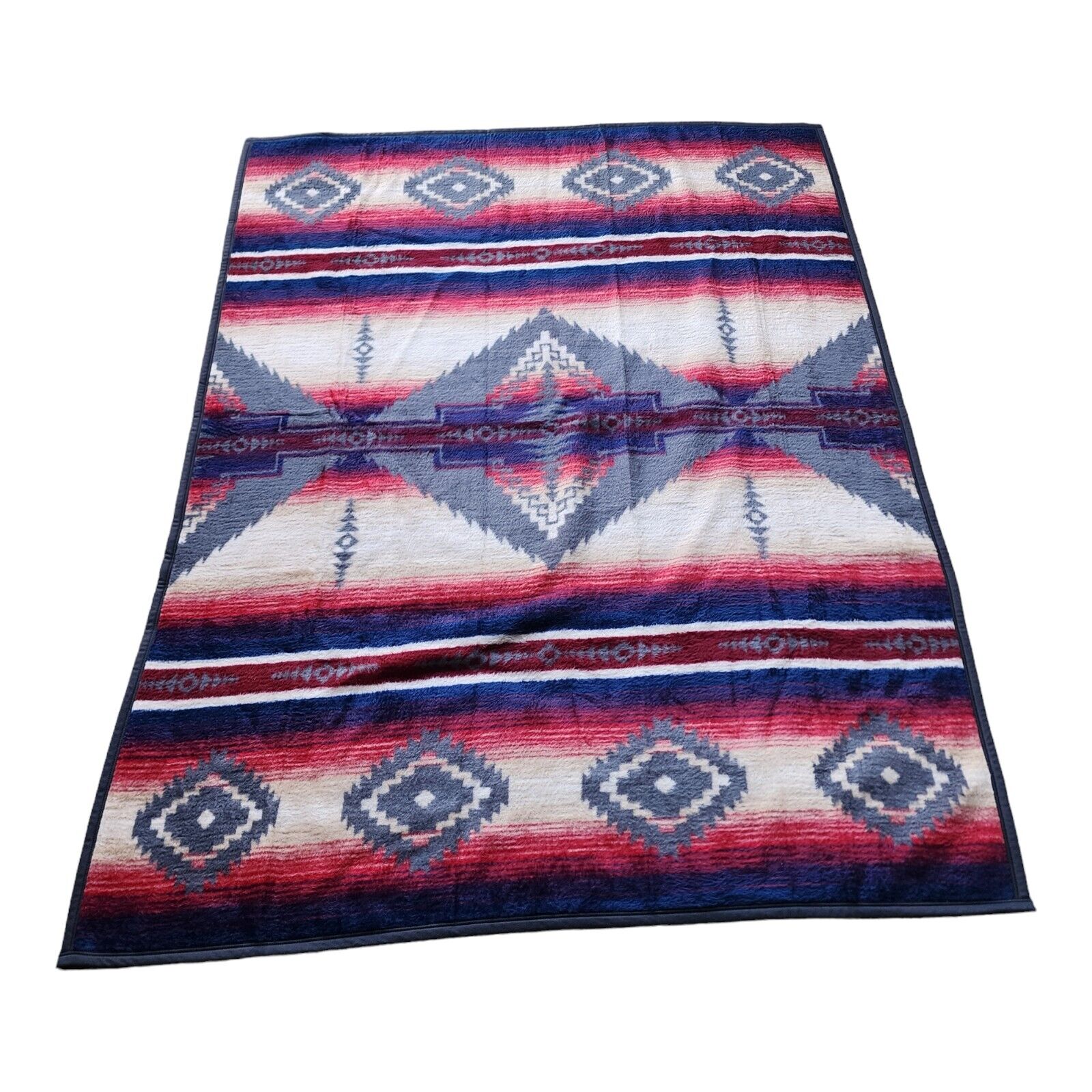 Vintage Biederlack Aztec Native American Print Southwestern Made in USA Blanket