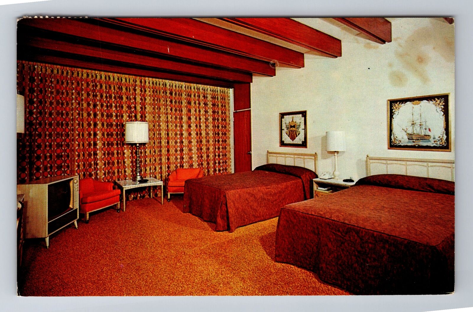 Biloxi, MS-Mississippi, Interior Room at The Broadwater Resort, Vintage Postcard