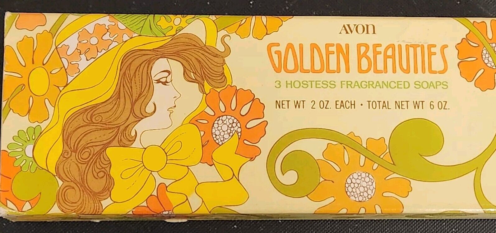 Vtg Avon Golden Beauties Hostess Fragranced Soaps Lady Retro Boxed Set Great Box