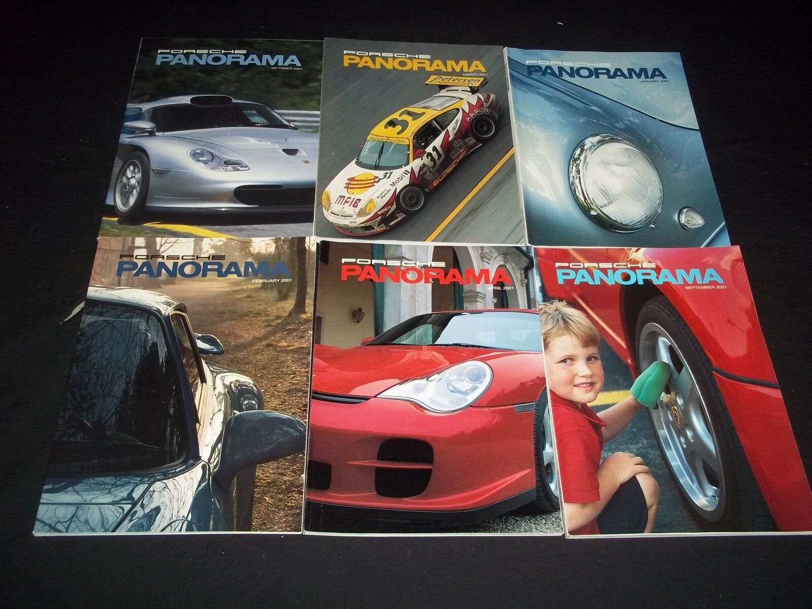 2001 PORSCHE PANORAMA MAGAZINE LOT OF 6 ISSUES - GREAT FAST CAR ISSUES - M 523