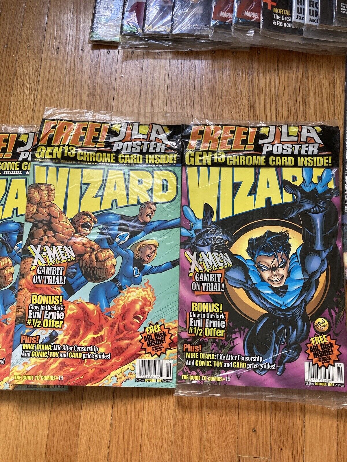 Wizard Comics Magazine October 1997 #74 Polybag Sealed Gambit (3) total