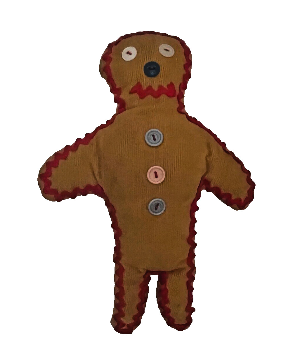 Vintage Christmas Gingerbread Man Toy Plush Corduroy Fabric Craft 11